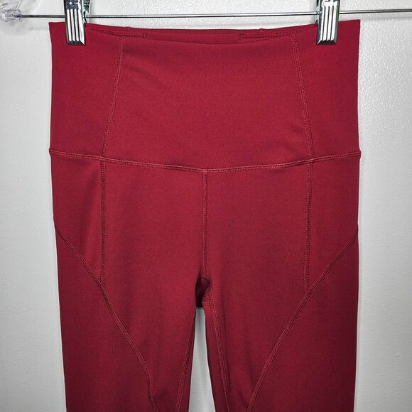 FREE PEOPLE MOVEMENT Virgo Yoga Leggings Extra Small XS Wine Red Tulip Hem - Picture 3 of 9